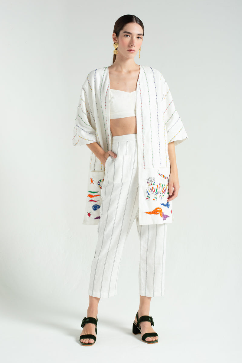 Kimono Yang Bordado